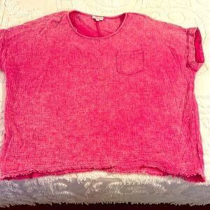 Umgee mineral washed hot pink shirt size 2XL